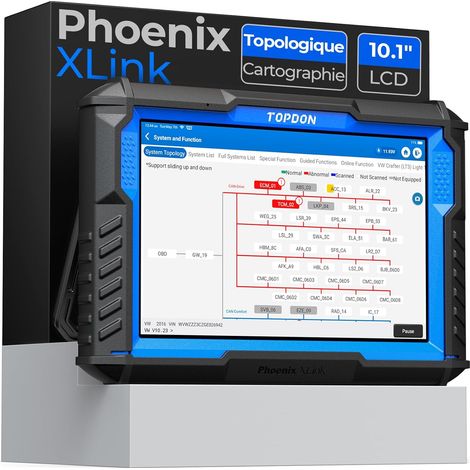 Phoenix XLink, Valise Diagnostic Auto multimarque, Programmation de l'ECU, Codage de l'ECU, cartographie topologique,Can-FD et DoIP, Diagnostic Complet du système, Can Bus, 41+ Services (1/5)