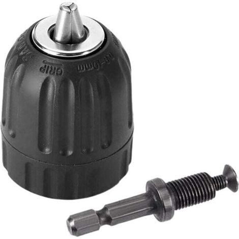 Ensemble de 2 Mandrins à Serrage Manuel 10 mm pour Perceuse sans Clé avec Outils de Quincaillerie (1/4)