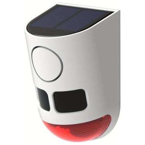 Alarme Solaire Extérieure avec Détecteur de Mouvement – Sirène de Sécurité 129dB, Flash LED Rouge, Batterie Lithium Intégrée (1/4)