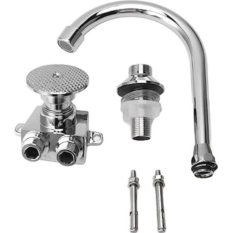 Kit de robinet à pied, pompe à pied sans contact, robinet à commande au pied, clapet anti-retour, flexible, sans contact pour sol, cuisine, robinet à commande au pied (1/5)