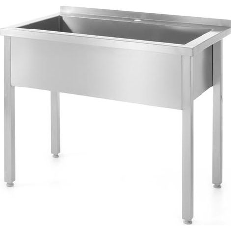 Table avec évier simple - soudée - Ref 811825 - 60x80xH88 cm - Hendi