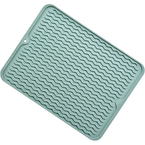 Tapis de table isolant en caoutchouc antidérapant, imperméable et résistant à la chaleur, pour égoutter la vaisselle (vert). (1/5)