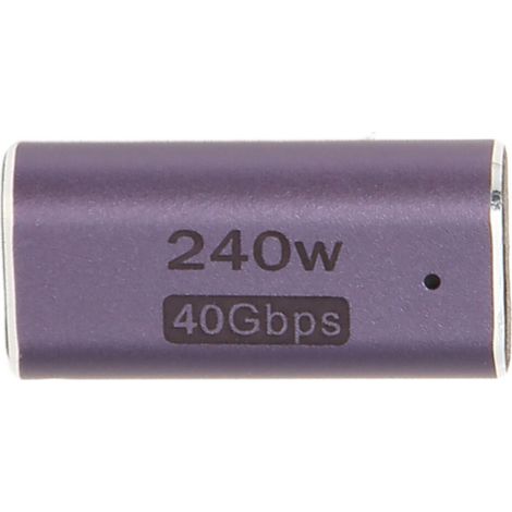 Adattatore USB 4, connettore USB-C femmina-femmina ad alte prestazioni, supporta l'erogazione di potenza PD da 240 W e una larghezza di banda di 40 Gbps, supporta video 8K a 60 Hz e 5K a 60 Hz, lato d