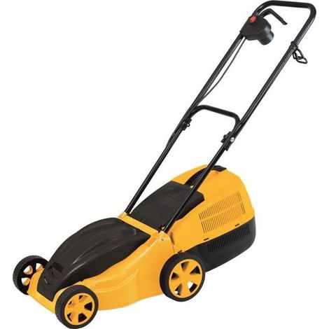 Vigor V-1033 Tagliaerba Elettrico a Spinta 1000 W Larghezza Taglio 32 cm 3 Altezze Cesto 26 L colore Nero Giallo (1/3)