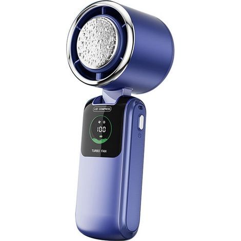Portable fan with LED digital display - 4000 mAh - Blue aluminum alloyHigh quality enhances quality of life. (1/5)