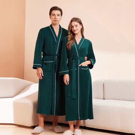 Bata de baño,Altura recomendada: 175,185 cm,Peso recomendado: 75,100 kg,Bata de baño unisex de felpa,Ropa de estar por casa (1/5)