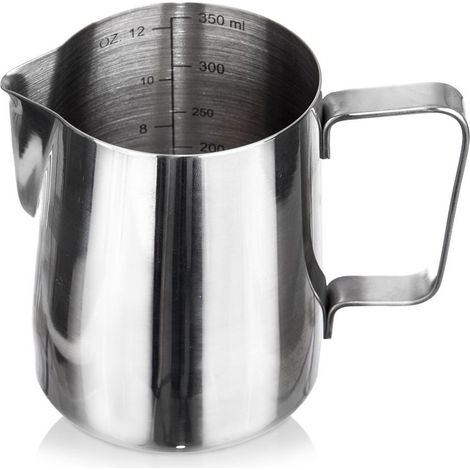 Milchkännchen aus Edelstahl, Milchaufschäumkännchen, Messbecher, 0,35 l (1/5)