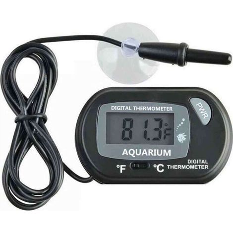 Thermomètre aquarium - thermomètre numérique LCD avec ventouse et sonde à immersion pour aquarium, terrarium. Mesure précise de l'eau.