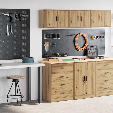 vidaXL Garage Cabinets 2 pcs Artisan Oak Engineered Wood