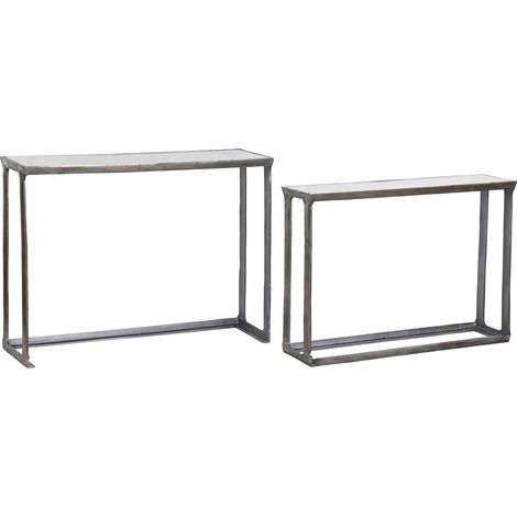 Console Set 2 Marbre Aluminium 108X30X79 Patinado (1/5)