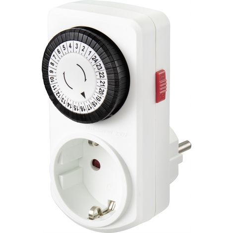 Sygonix SY-5042668 Steckdosen-Zeitschaltuhr analog Tagesprogramm 3680 W IP20 Dauerbetrieb (1/4)