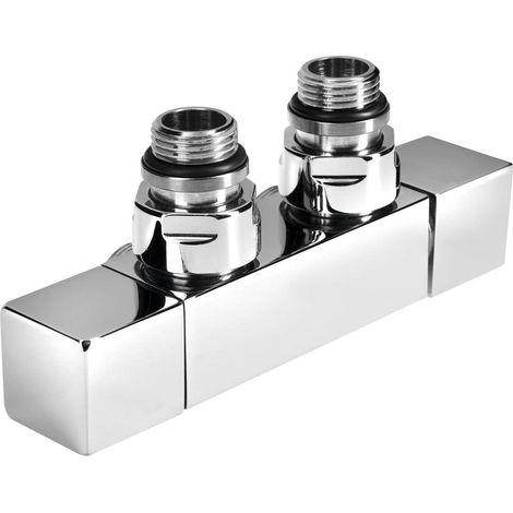 Sapho Cube Twin - Ventilanschlussset, Mittelanschluss, Abstand 50 mm, Chrom CP581S (1/2)
