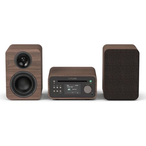 Pure Classic Stereo Mini Système micro audio domestique 40 W Marron, Noyer