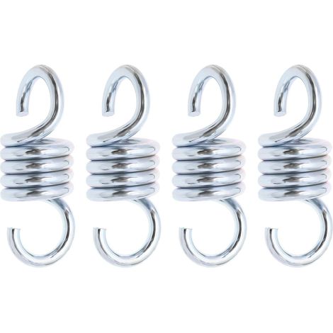 Ahlsen 4pcs Suspension Ressort Crochet Remplacement en Métal Swing Ressort Crochets Suspendus Ressort Crochets Accessoires de Jardin pour Suspension Chaise Hamac, Argent (1/5)