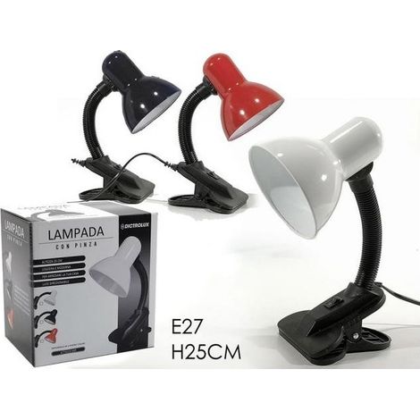 Lampada scrivania 25 cm con pinza
