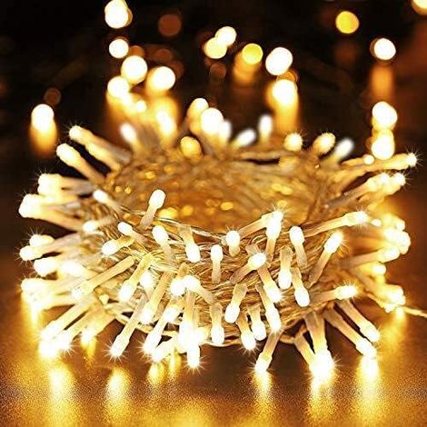 Noël Décoration Guirlande Lumineuse Extérieur, 20M 200 LED Intérieur Sapin de Noël Lumière Electrique Blanc Chaud Etanche 8 Modes Guirlande pour Mariage Anniversaire Fête Maison Jardin (1/5)