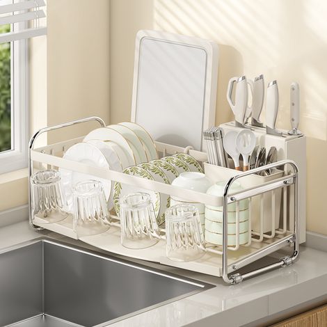 Égouttoir de cuisine multifonctionnel pour la vaisselle, porte-couteaux et porte-baguettes. (1/4)