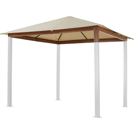 TOOLPORT Ersatzdach 3x3 m für Gartenpavillon Forest Premium 3x3m Plane ca. 220 g/m² Polyester Champagner