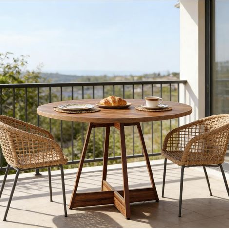 Mesa comedor redonda para cocina 100 cm MDF OKMYHOME (1/5)