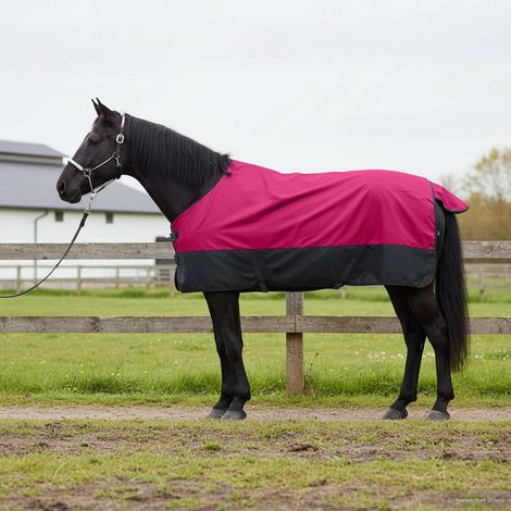 vidaXL  Horse Blanket  Pink and Black 135 cm Polyester