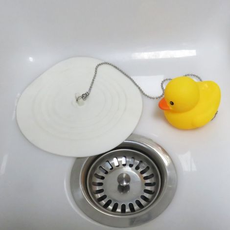 Bouchon d'évier en silicone de 15 cm, motif dessin animé, couvercle de bonde de sol, bouchon de baignoire, bouchon de vidange, couvercle anti-odeurs, ventouse, accessoires anti-fuites (1/5)