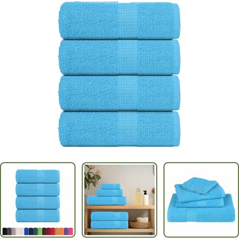 Baumwollhandtuch - Waschtücher FROGN 4 Stk. Türkis 30x30 cm 360 g/m² (1/5)