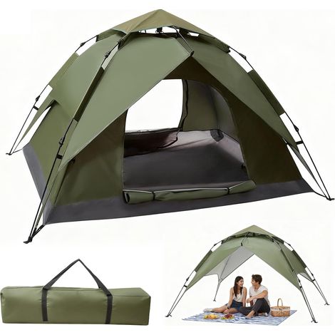 Youyijia 2-3 Man Pop Up Dome Tent – Waterproof Double Layer Camping Tent with Removable Outer Tarp for Hiking, Outdoor, Backpacking, Quick Setup Family Tent (1/5)