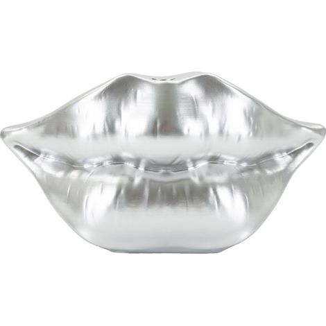Soprammobile Mouth Lip argento in resina a forma di labbra