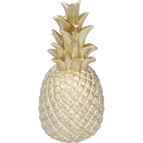 Décoration ananas style nordique, ornement résine doré BS942-3 pour salon, entrée, table, décoration maison européenne et américaine. (1/5)