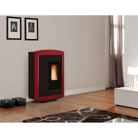 Extraflame Stufa a Pellet Souvenir Lux Slim Bordeaux - 10kW (1/3)