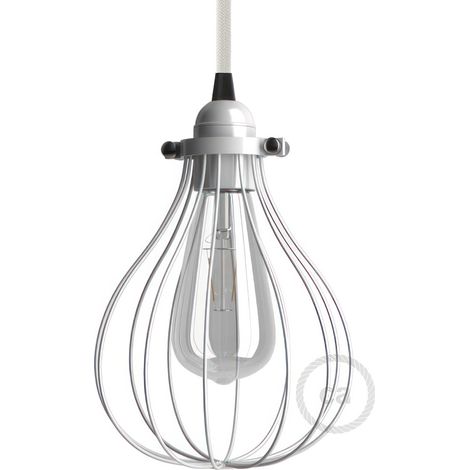 creative cables - Gabbia paralume Drop in metallo con attacco collare regolabile
