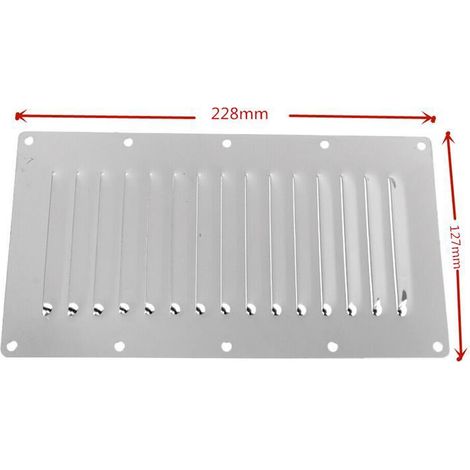 Stainless steel ventilation plate, ventilation louvers, air outlet grille, 228127mm, ship fittings, yacht accessories.--DTEKGAZ