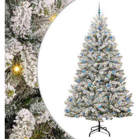 Sapin de Noël,Arbre de Noël artificiel Vert et blanc 270 cm PVC et métal CFW96116 (1/5)