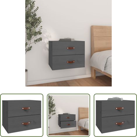 vidaXL Wandtisch -  Wand-Nachttisch Grau 50x36x40 cm (1/5)