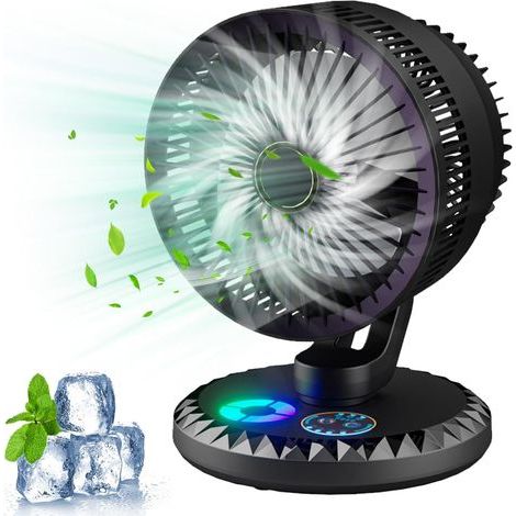 Ventilateur de table USB, mini ventilateur portable silencieux, rotation à 90°, 3 vitesses, petit ventilateur puissant pour le bureau, la maison, les voyages et le camping (noir) (1/5)