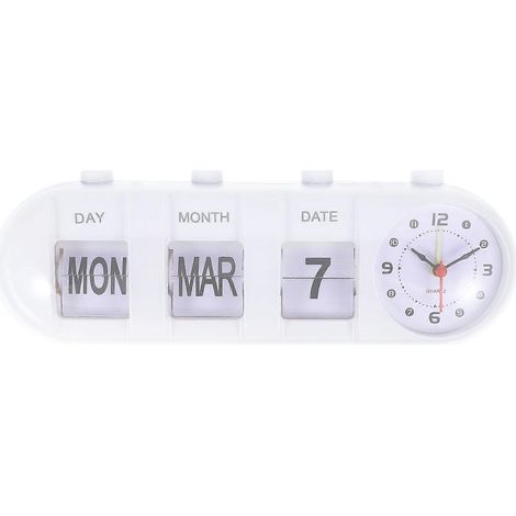 Petite horloge de bureau à calendrier manuel à feuillets, calendrier manuel rétro (1/4)