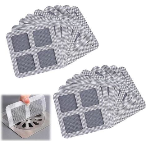 Lot de 20 filtres jetables pour bonde de douche - Autocollant pour évacuation de cheveux - Pour salle de bain, buanderie, baignoire et cuisine (10 cm x 10 m) (1/4)