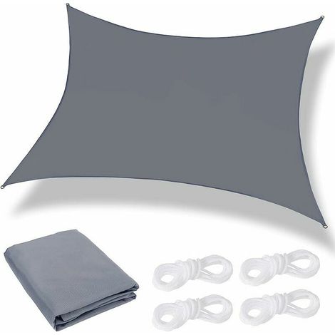 Rechteckiges Sonnensegel. 2 x 2 m, wasserdicht. UV-Schutz dank atmungsaktivem und winddichtem Gewebe. Geeignet für Pergolen, Terrassen, Balkone, Gärten und den Außenbereich. (1/5)
