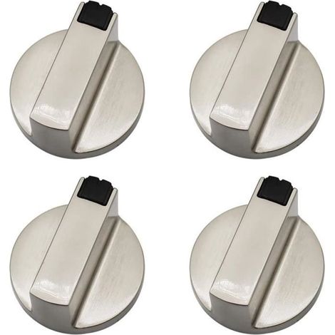 bouton cuisinière à gaz - lot de 4 boutons de commande universels en métal 6 mm pour four et cuisinière (1/4)
