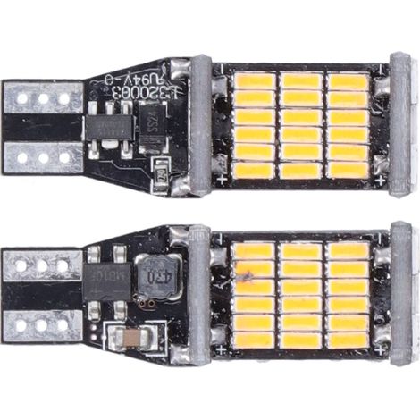 2 pièces ampoule LED auto feu de recul stationnement réparation entretien composant automobile pour modèle T15 W16W lumière jaune (1/5)