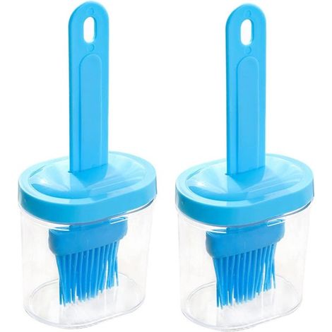 2 teiliges Silikon Ölflaschen Pinselset Enthält Ölflasche und Pinsel All in One Pinsel Hitzebeständig Essig und Ölpinsel für Gebäck zum Kochen, B (1/5)