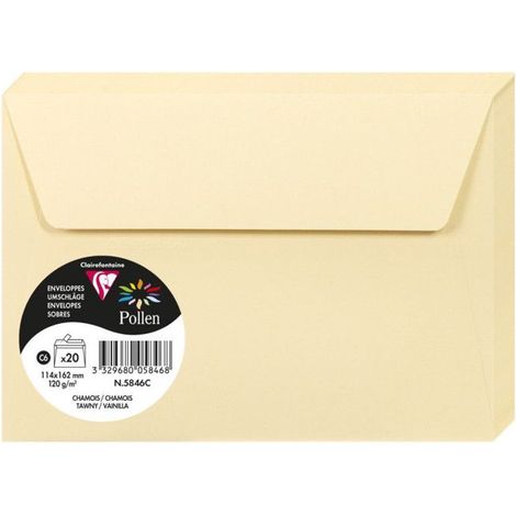 Enveloppe - CLAIREFONTAINE - Pollen - 120g - 114x162mm - Chamois