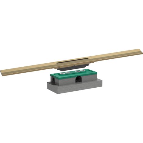 Caniveau de douche HANSGROHE RainDrain Flex 90 Bronze brossé + Corps encastré à faible hauteur