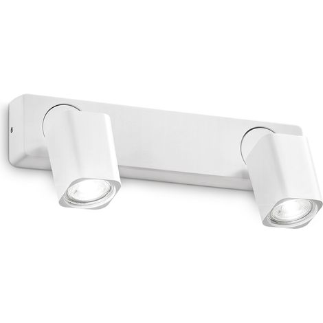 Spot Contemporaneo Rudy Alluminio Bianco 2 Luci Gu10 35W 3000K Ip20