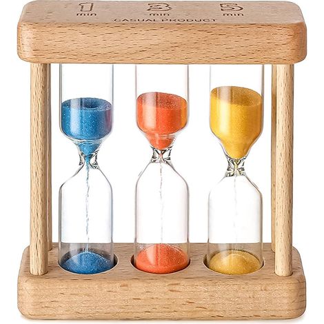 Sablier 3-en-1 pour Enfants. Minuteur de Cuisine en Sable pour Thé. Chronomètre pour Brossage des Dents. Cadeau Jouet pour Bureau et Maison. Minuteur de Table (1/5)