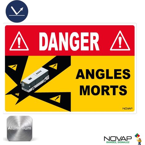 Panneau Angles morts pour bus - Rétroréfléchissant Classe 1 - Alu 250x170mm - 4016085 (1/2)