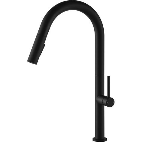 Kibath Grifo Cocina extraible monomando SHO acabado NEGRO mate fabricado en latón (1/5)