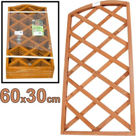 Trade Shop - Dunkles Holz Zaun Spalier Panel 60 x 30 cm Klettergarten -