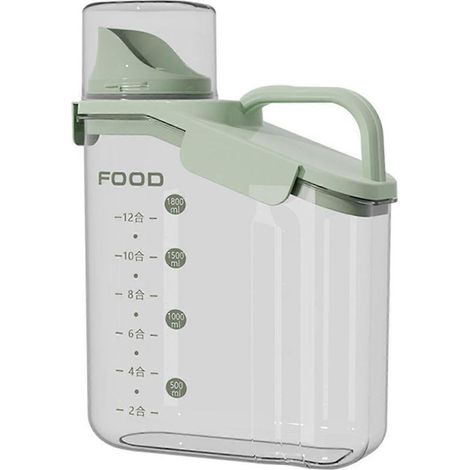 Bocal de rangement en plastique avec couvercle hermétique pour conserver les aliments, idéal pour la farine, le café en grains, les épices et autres ingrédients. (1/5)