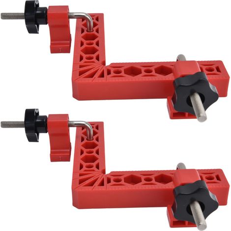2 Sets 90° Positionierwinkel L-förmiger rechtwinkliger verstellbarer Eckverbinder für Holzbearbeitung (Rot) (1/5)